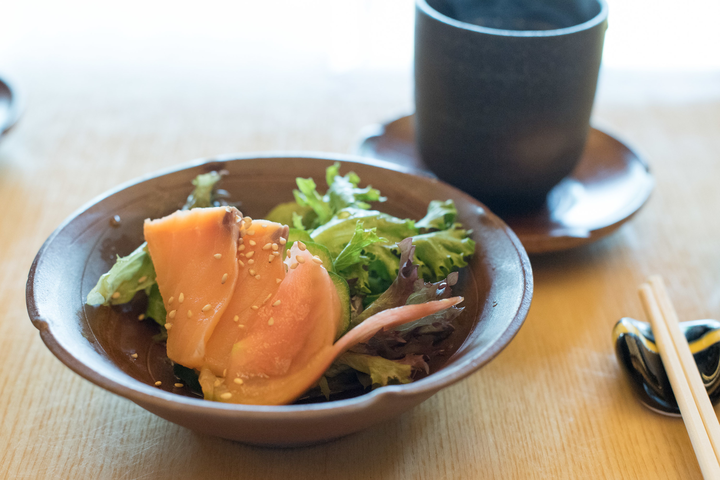 Salmon Sashimi and Salad