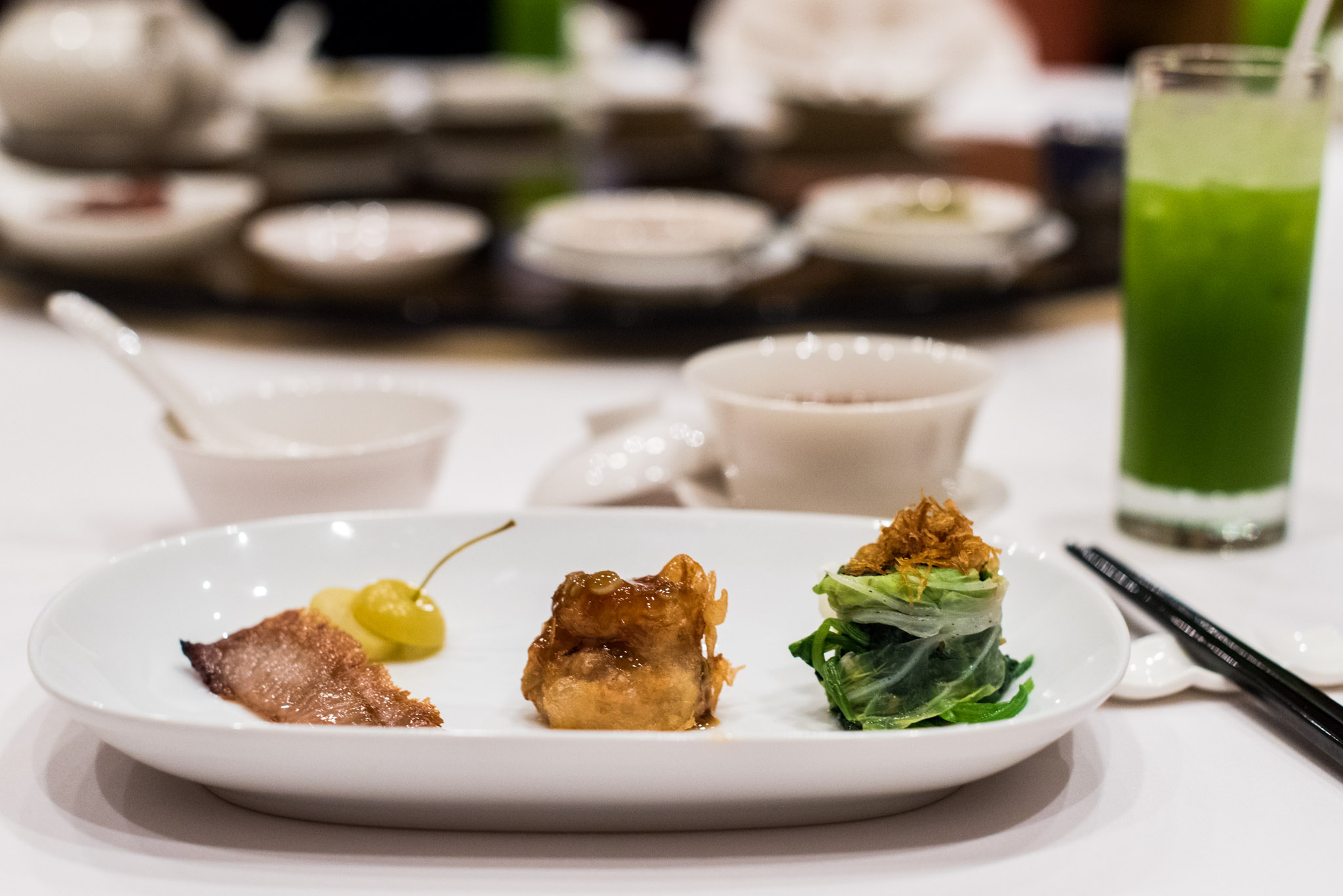 Special Trio Platter comprising of Iberico Pork, Scallop &amp; Spinach with ConpoyWan Hao Chinese Restaurant -&nbsp;Singapore Marriott Tang Plaza Hotel
