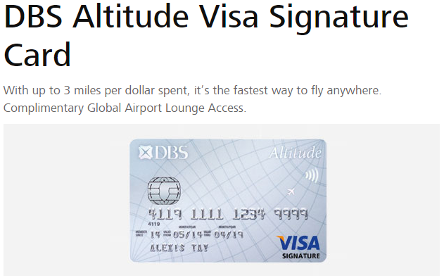 DBS Altitude Visa Signature Card | Photo Credit: DBS