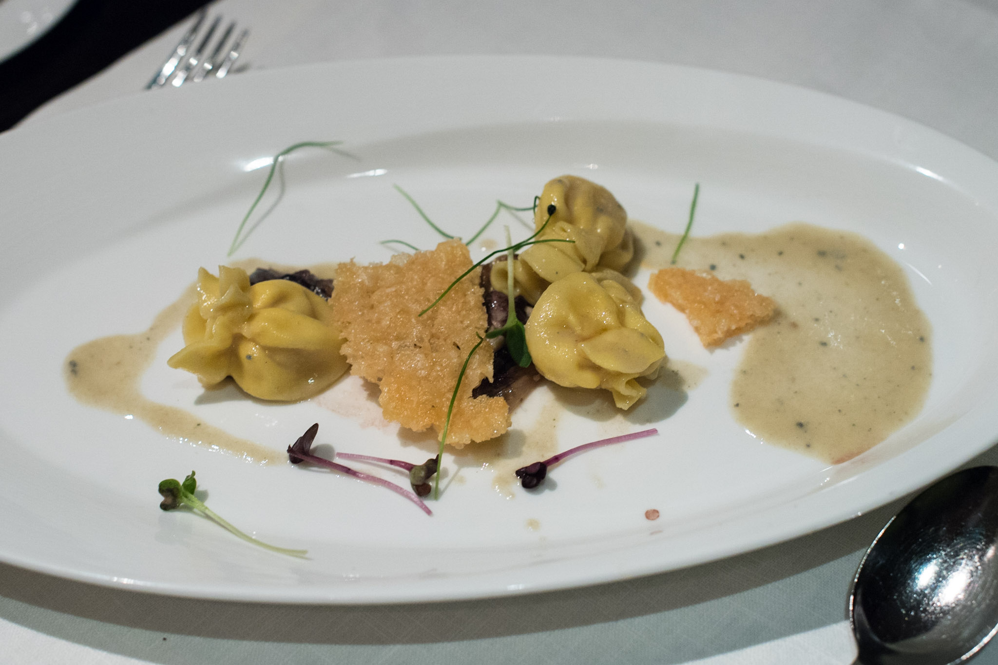 Fagottini Pasta stuffed with Pear and Tuscan Pecorino Cheese in Sweet Gorgonzola Sauce (S$34++)Basilico - Regent Singapore