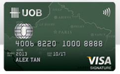 4 Miles per S$1 on Overseas Spend and Visa payWave - UOB Visa Signature Card