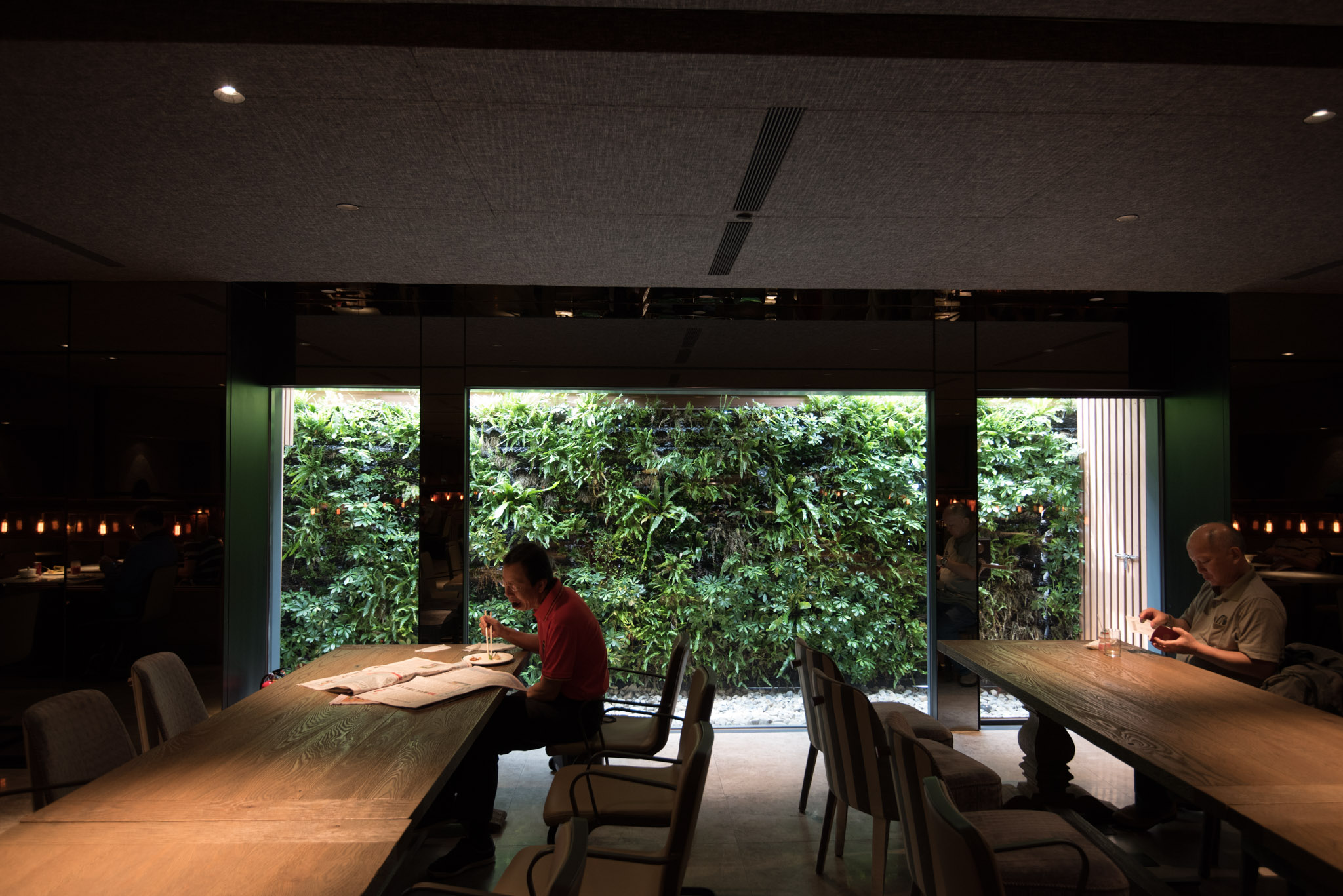 Green WallChina Airlines Dynasty Business Class Lounge Taipei