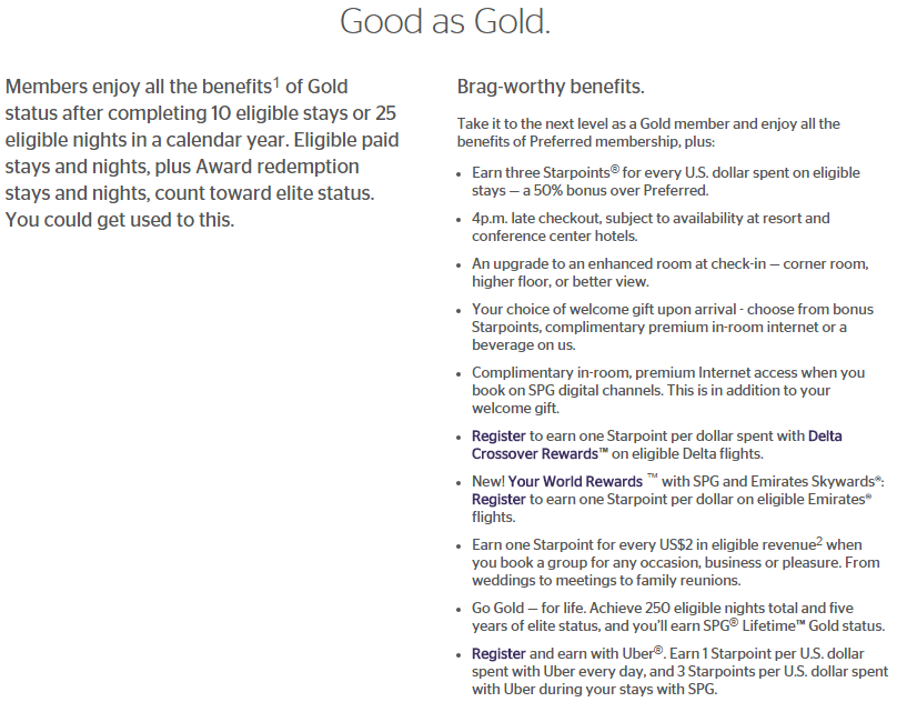 SPG Gold Benefits