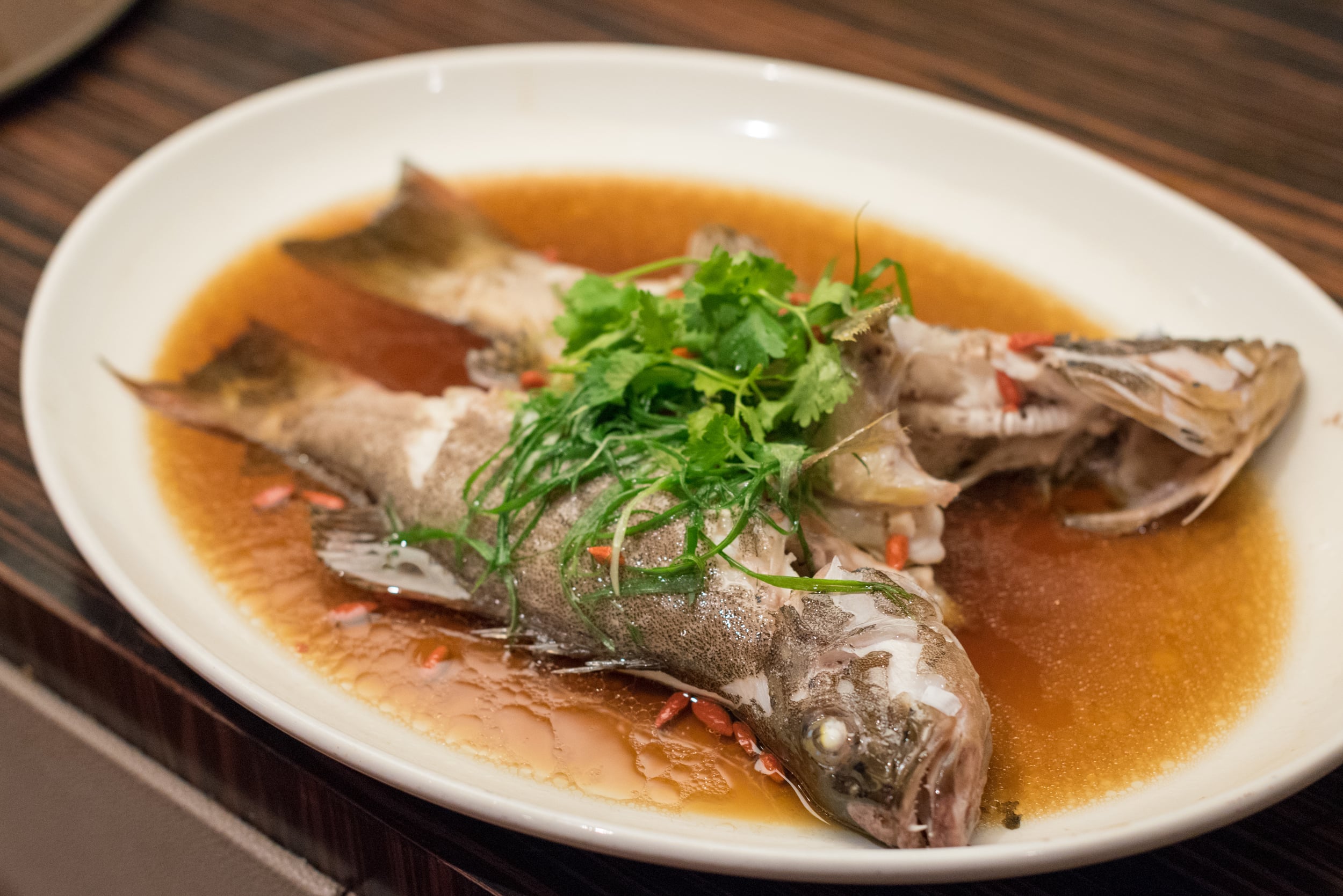 Cantonese Steamed Grouper in Superior Soya Sauce Hai Tien Lo - Pan Pacific Singapore
