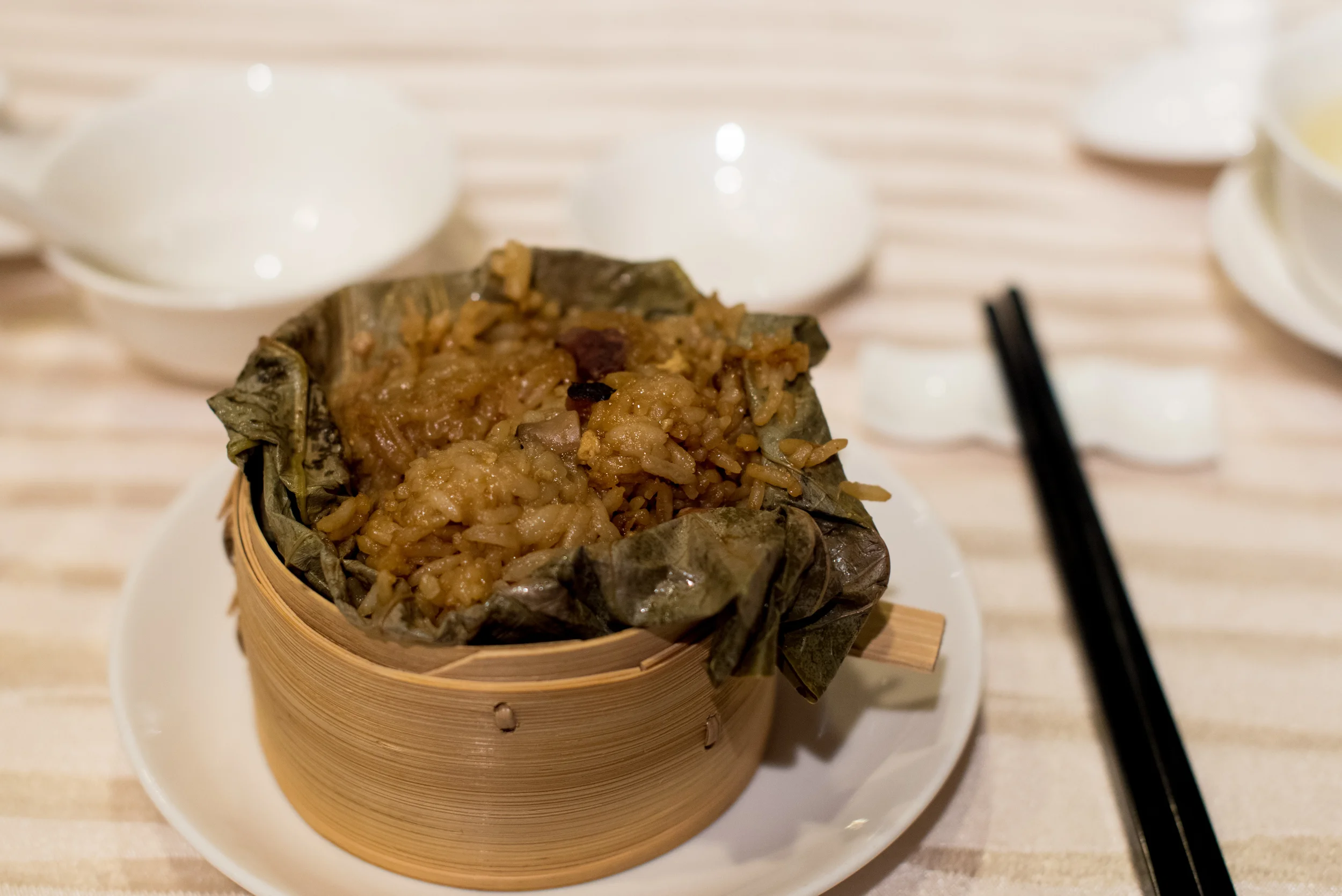 Fragrant Glutinous Rice, Preserved Meat, Diced Taro in Lotus Leaf Wan Hao - Singapore Marriott Tang Plaza Hotel
