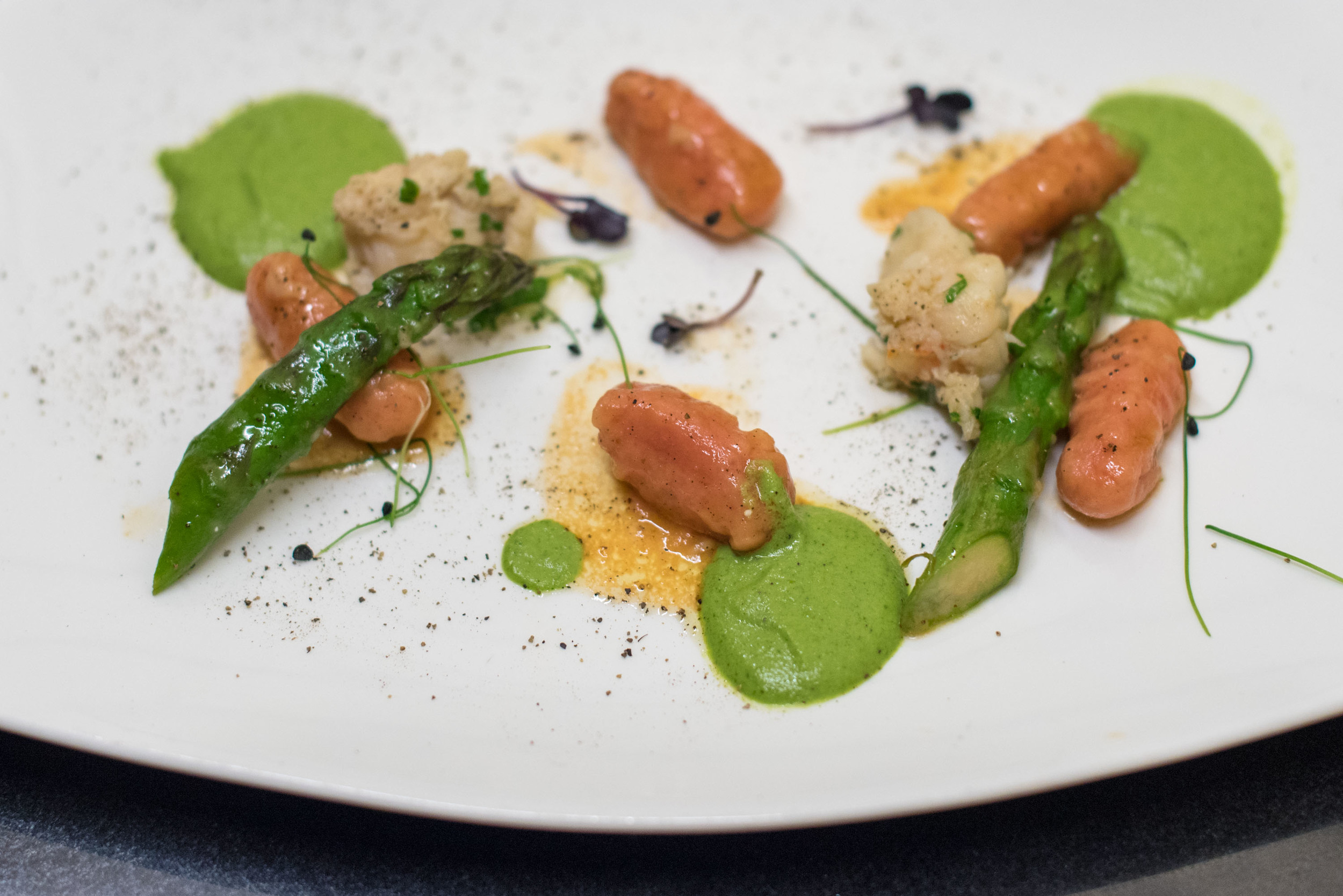 Homemade Beetroot Gnocchi with Boston Lobster and Asparagus Cream- 2016 BasilissimoBasilico - Regent Singapore