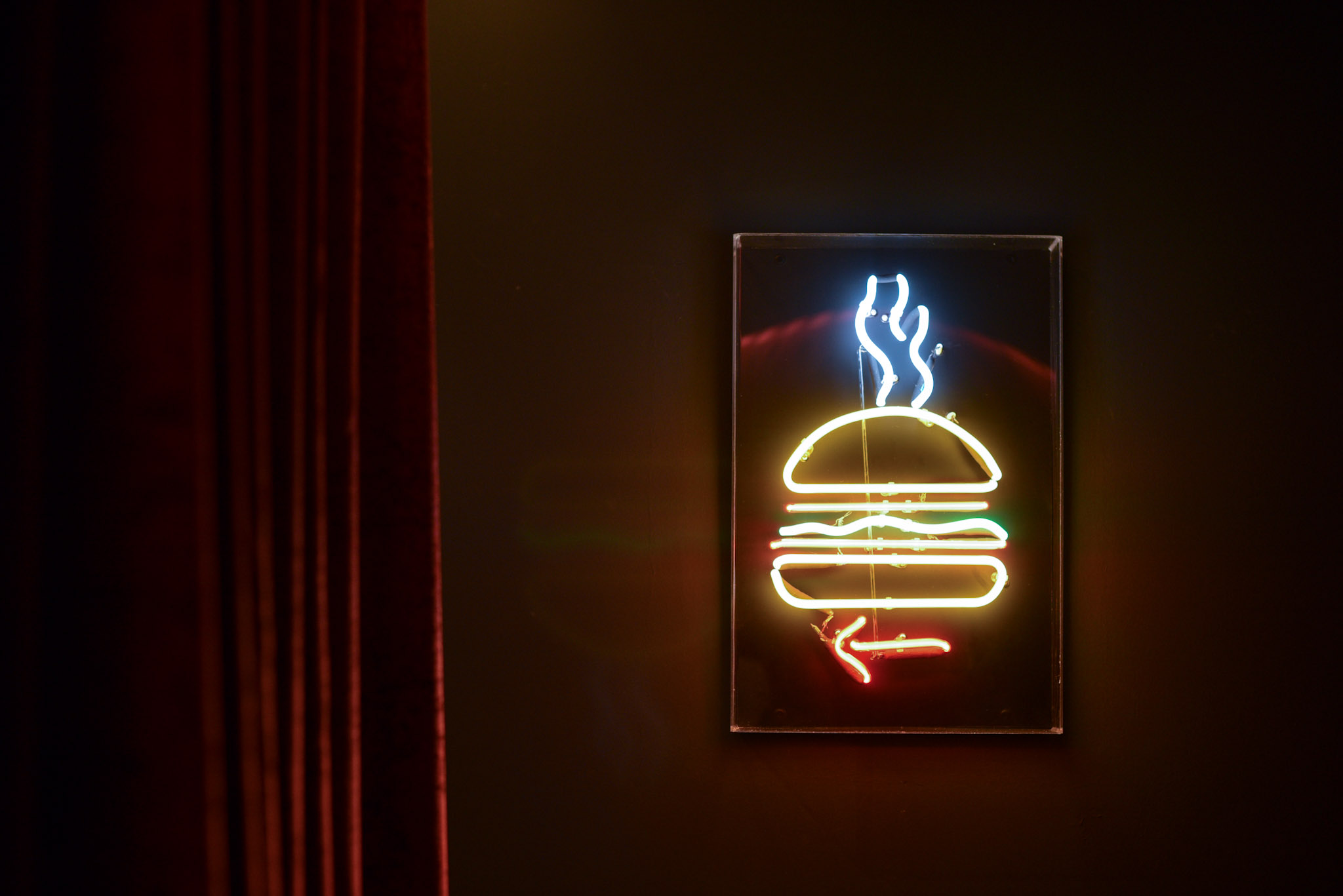 Follow the Neon Sign Burger Joint Singapore