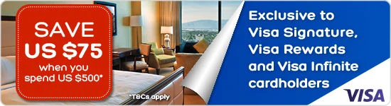 15% off Hotels.com with Visa (Spend US$500 Take US$75 Off)