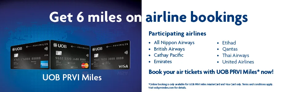 6 Miles per Dollar for Airline Bookings with UOB PRVI Miles 