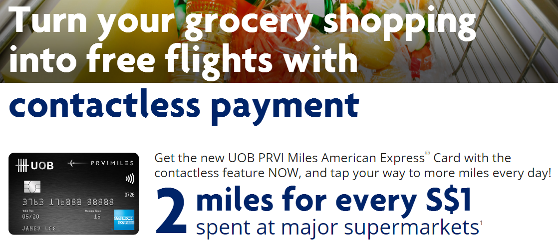Contactless Payment with UOB PRVI Miles AmEx for 10 Miles per S$5