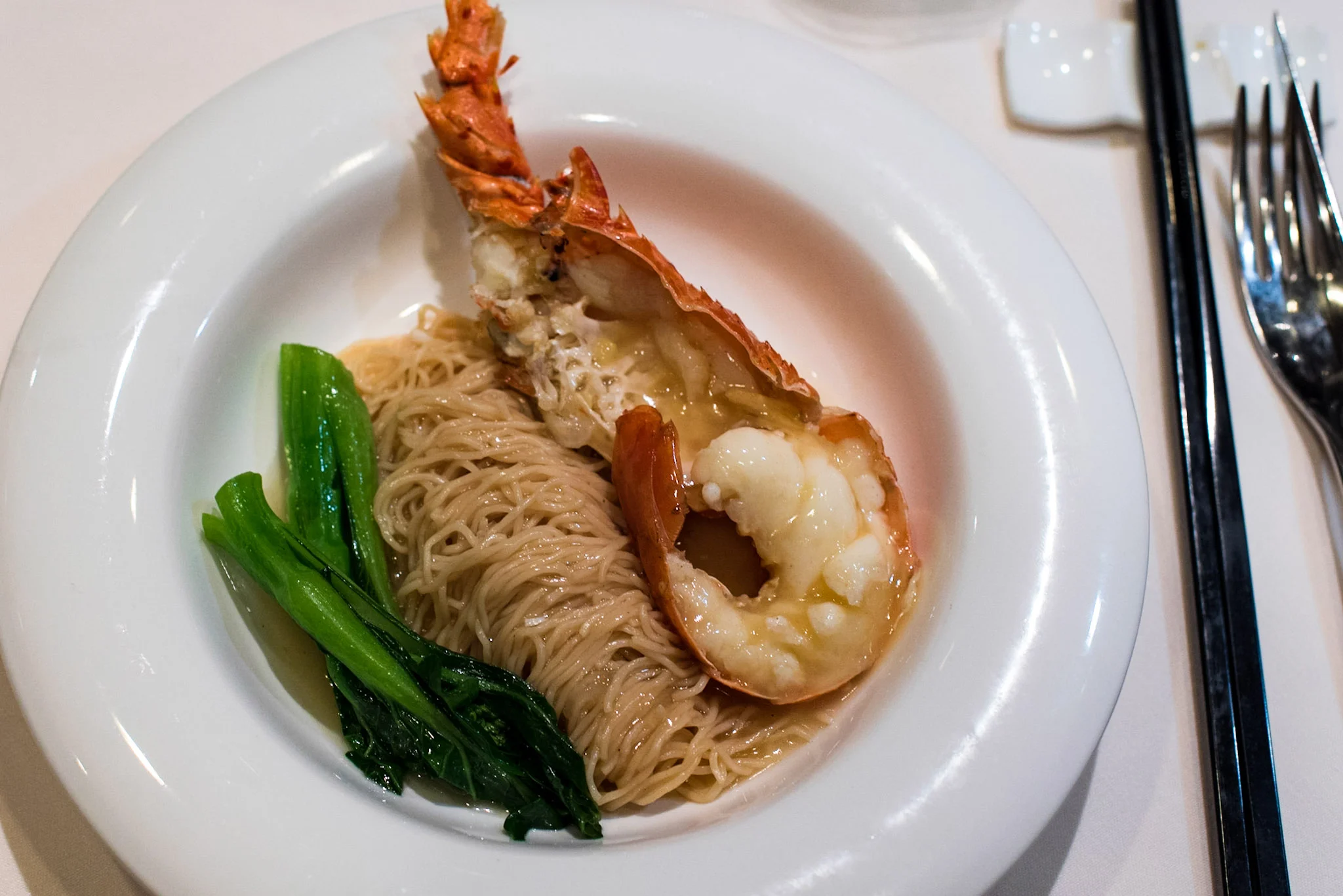 Wok-fried Wanton Noodles with Live Lobster in Superior Stock (S$38++) Wan Hao - Singapore Marriott Tang Plaza Hotel