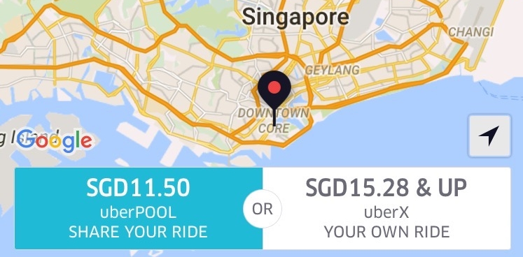 uberPOOL in Singapore