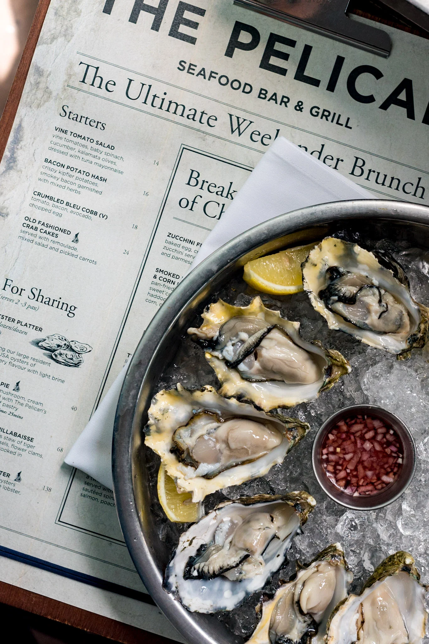 Oyster Platter (S$30++ for 6 | S$60++ for 12) Saturday Brunch - The Pelican Seafood Bar & Grill