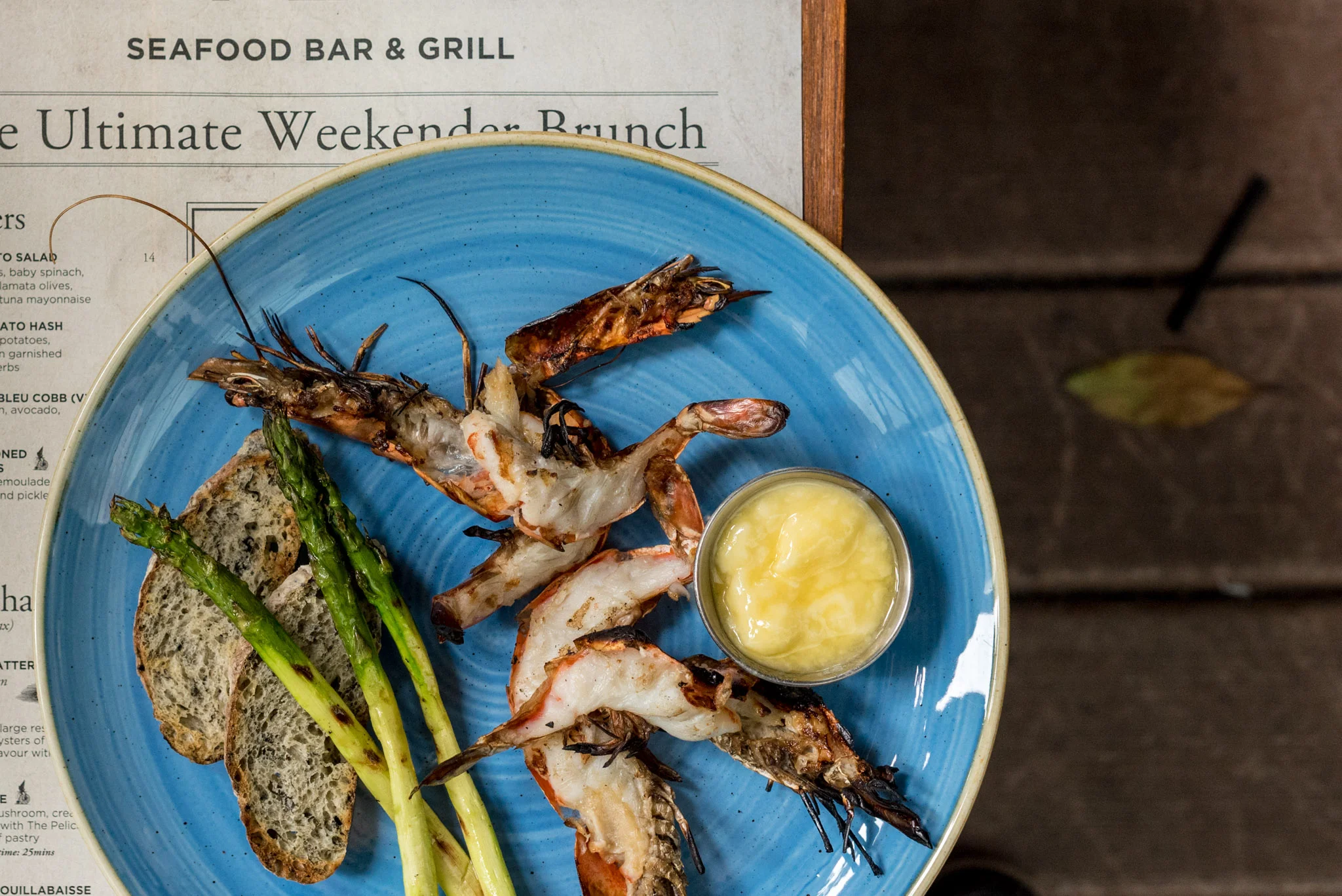 Tiger Prawns & Asparagus (S$28++) Saturday Brunch - The Pelican Seafood Bar & Grill