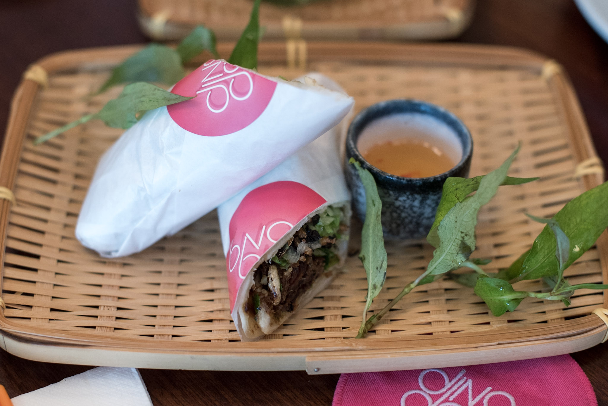 Pancake Wrap with Spiced Waygu Short Rib and Puff Rice