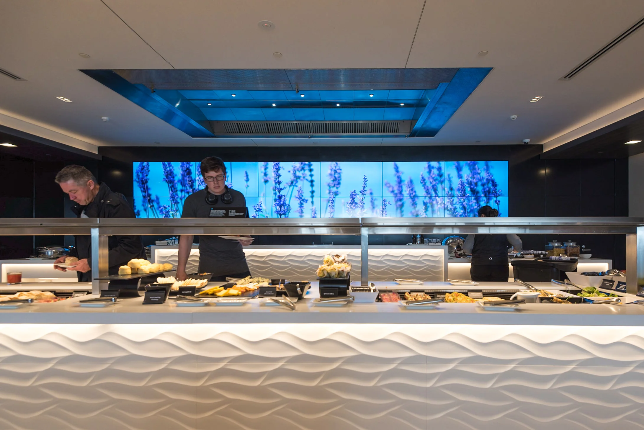 Selection of Hot and Cold Food during Breakfast Air New Zealand Auckland International Lounge (New Zealand)
