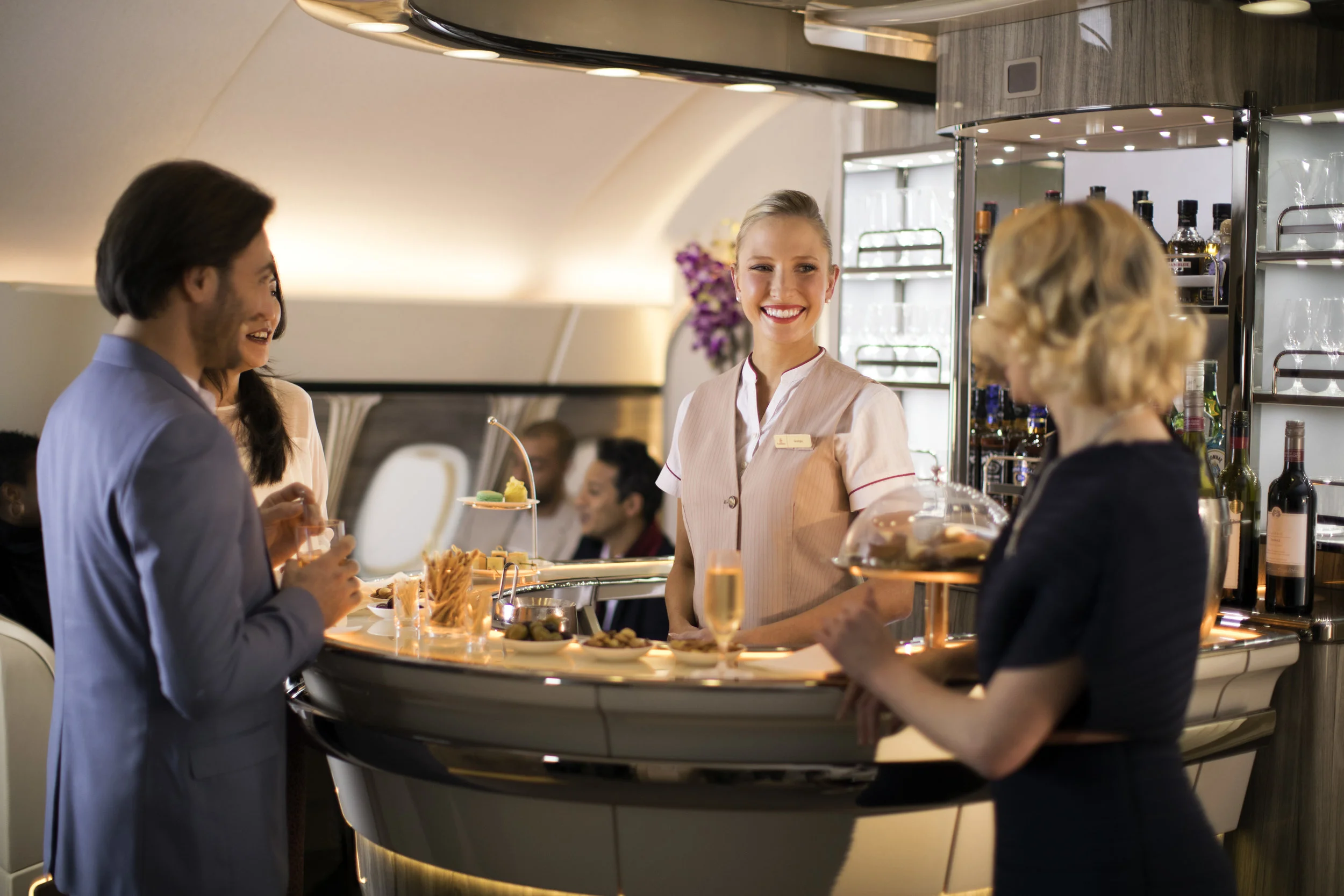 Onboard Lounge on Airbus A380 | Photo Credit: Emirates