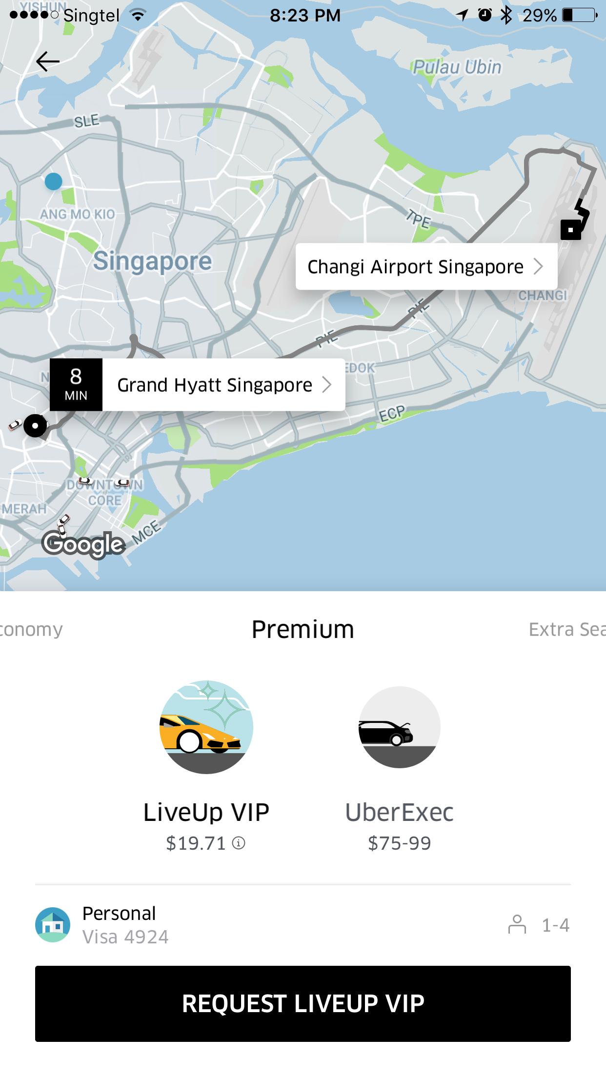 Uber VIP in Singapore