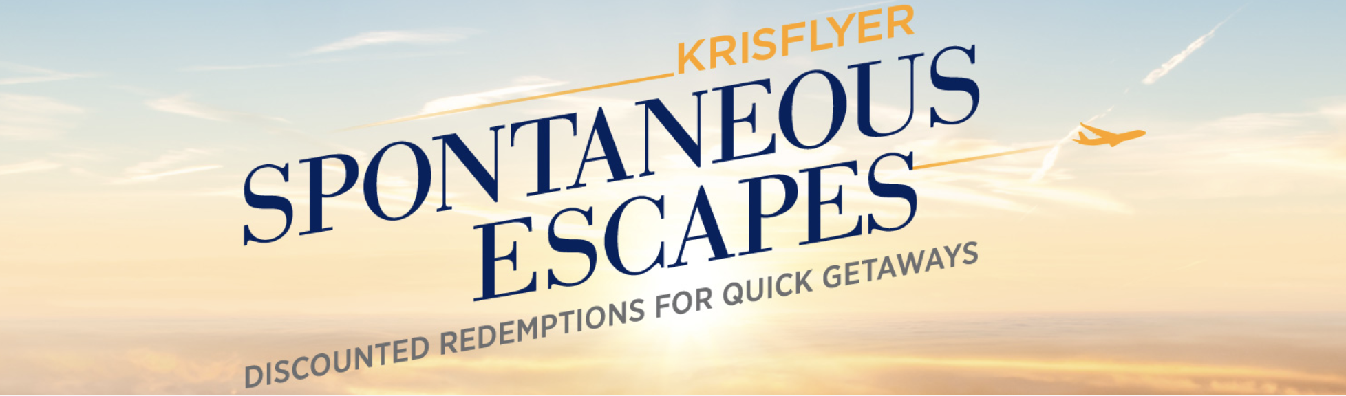 30% Discount on KrisFlyer Miles Required for November 2017 Travel - KrisFlyer Spontaneous Escapes