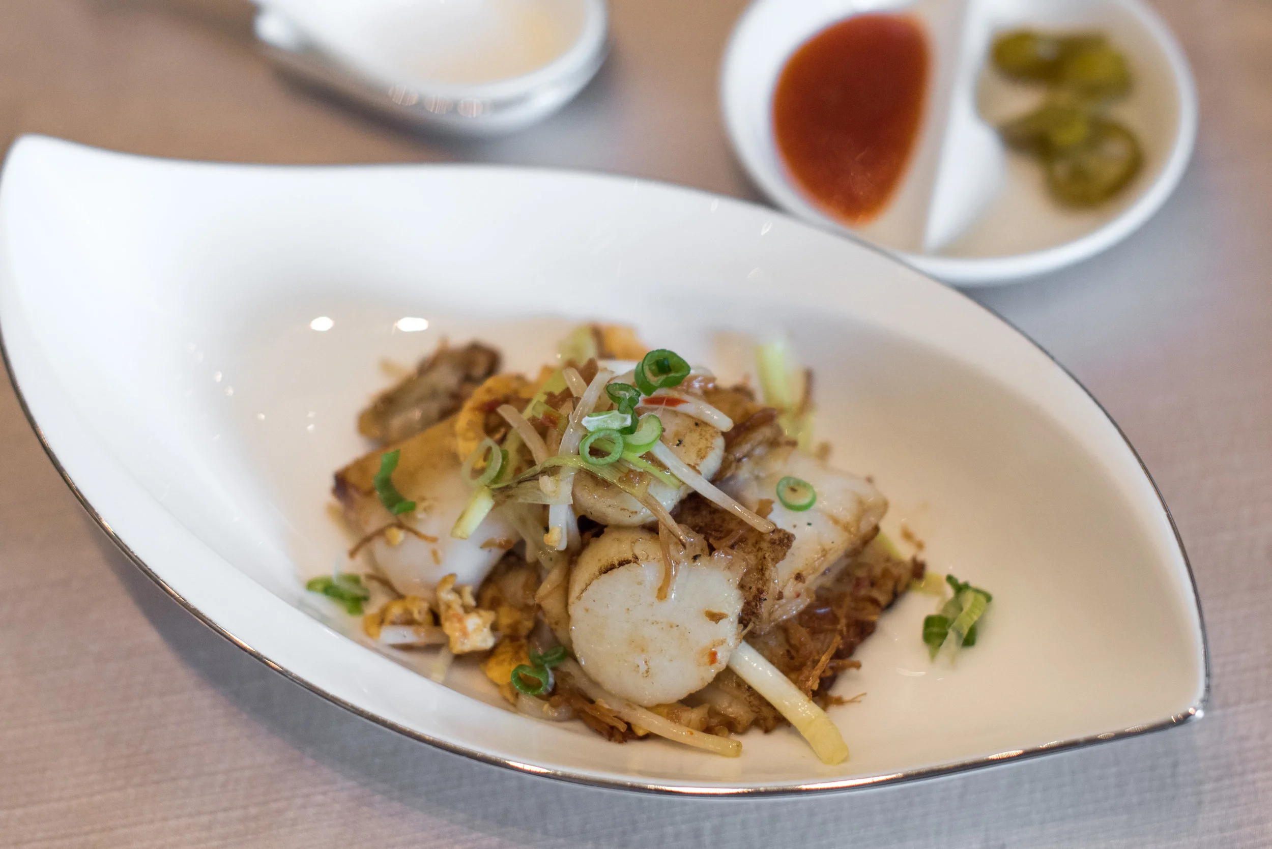 Wok-fried Rice Flour Rolls with Scallop in X.O. Sauce Gourmet Dim Sum Treasures - Jade (The Fullerton Hotel Singapore)