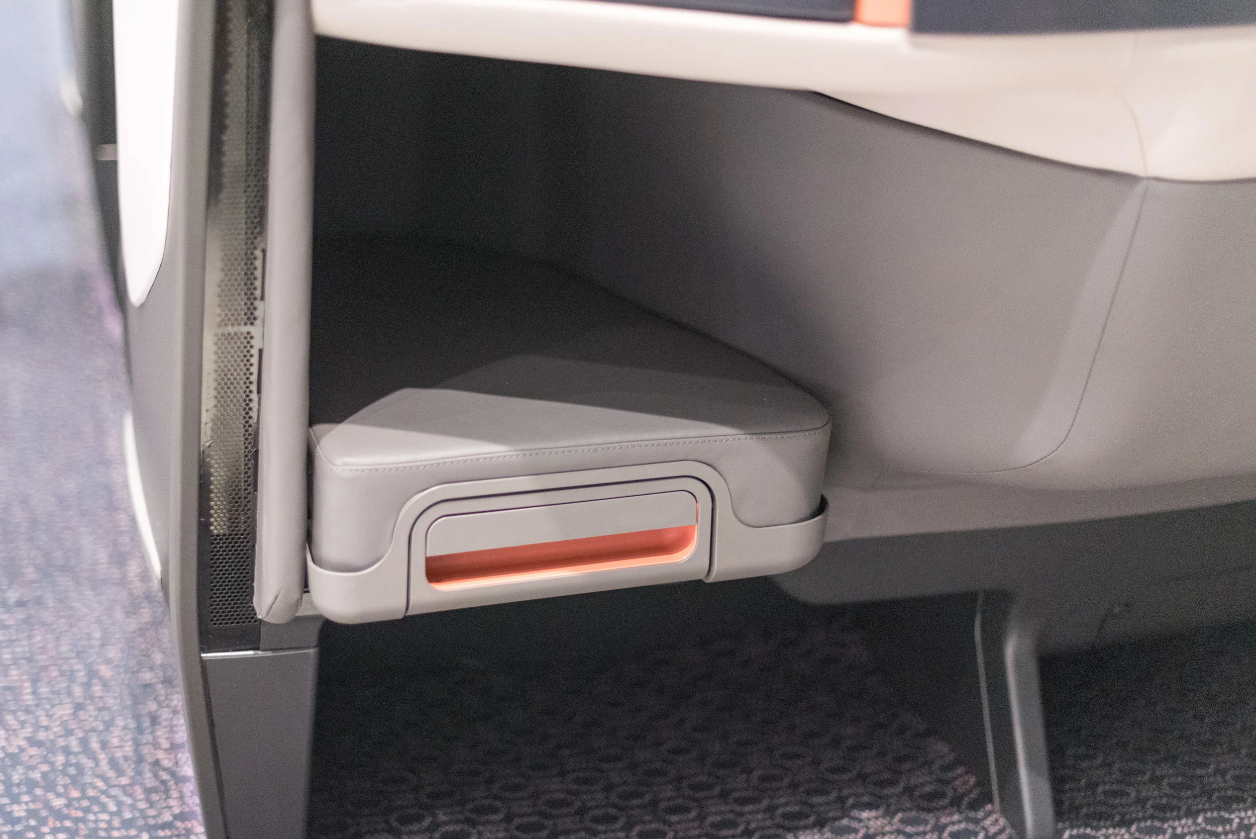 Larger Foot Rest Area New Business Class (2017) Product on Singapore Airlines' A380