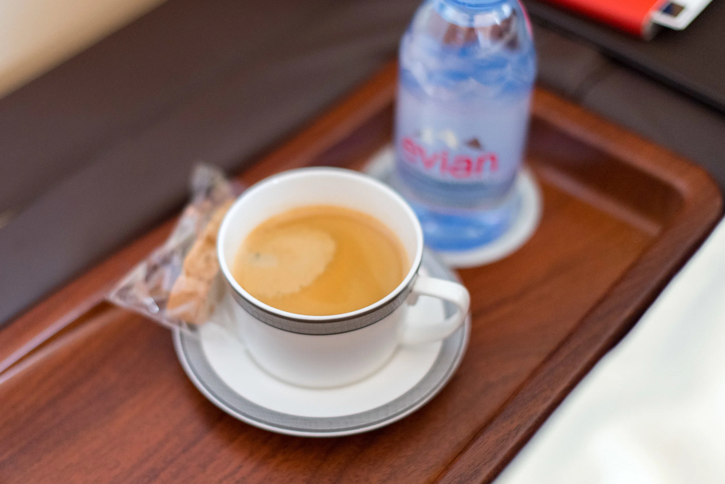 Blue Mountain Coffee and Evian Singapore Airlines Suites SQ802 A380-800 - SIN to PEK