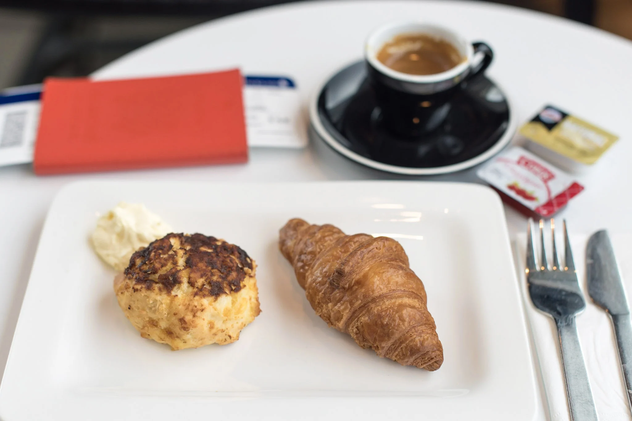 Light Breakfast and Coffee Air New Zealand Auckland International Lounge