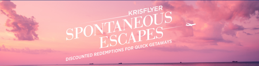 30% Discount on Required Miles with KrisFlyer Spontaneous Escapes in March 2018