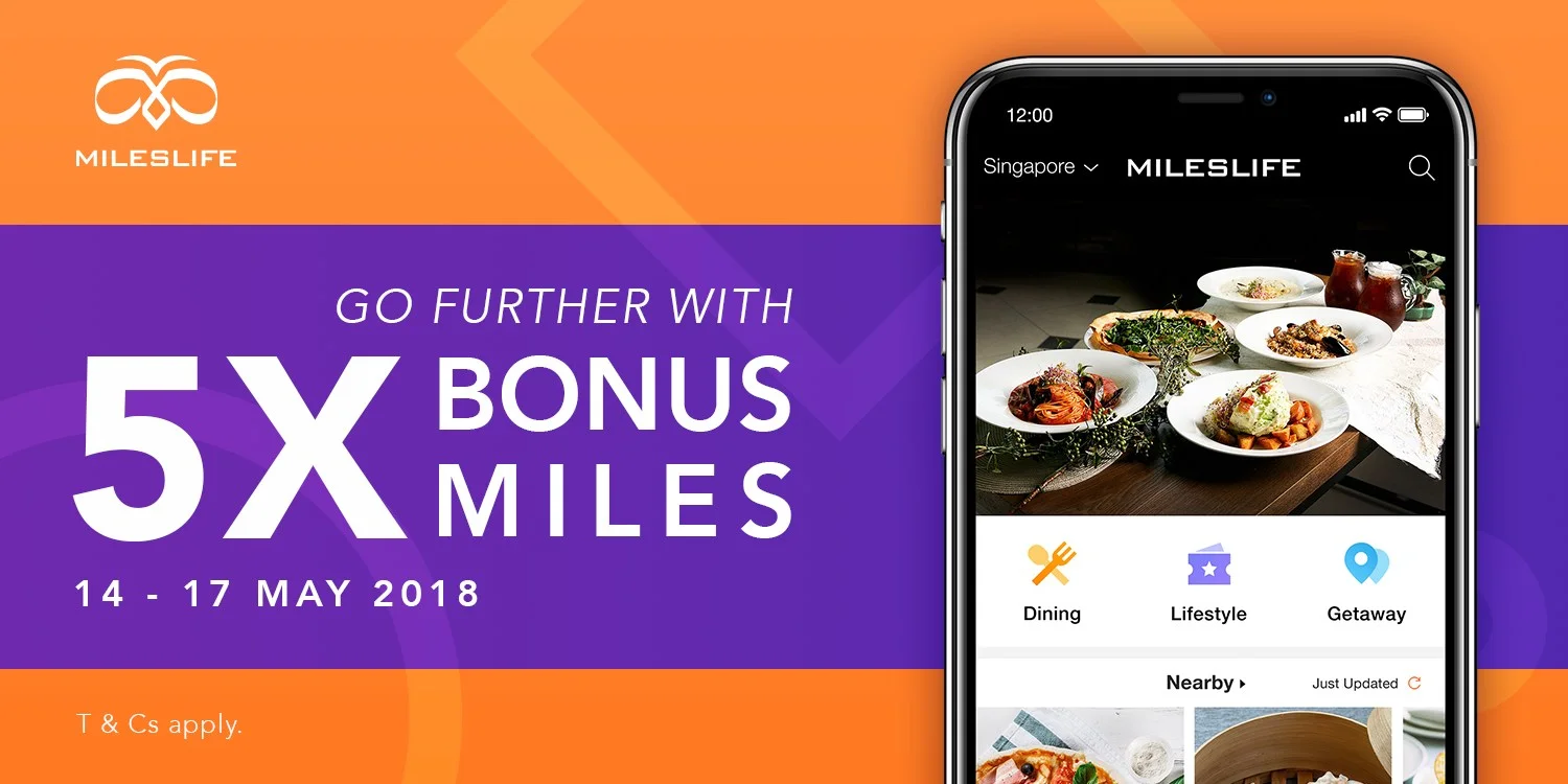 Get up to 21 Miles per Dollar on Dining with Mileslife (14-17 May 2018 Only!)
