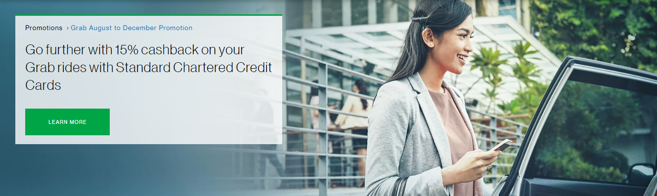 15% Cashback on Grab Rides with Standard Chartered Credit Card