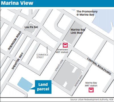 Singapore Releases New Land Site at Marina View for Mixed-use Development (540 Hotel Rooms)