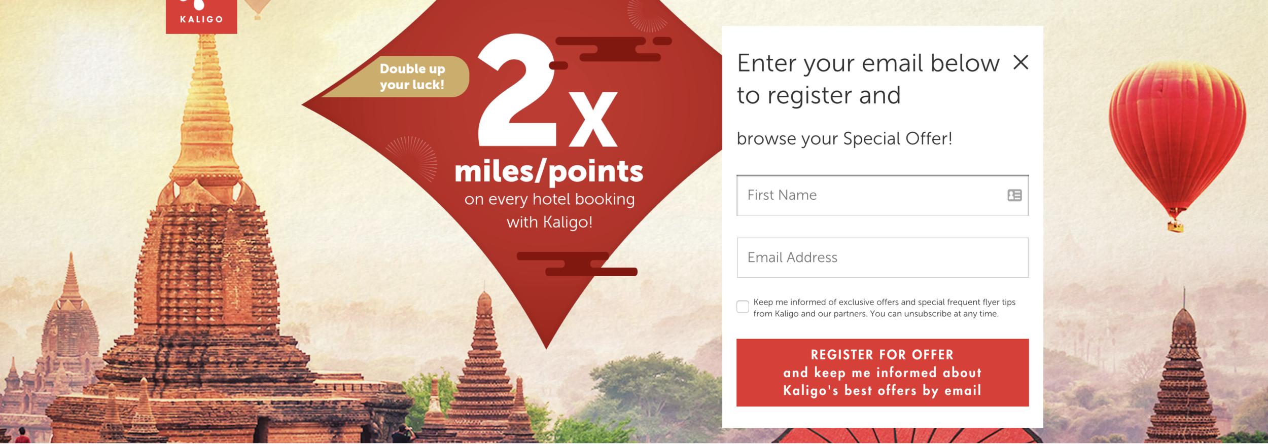 Earn Twice (2X) the Miles and Points for Hotel Bookings Made via Kaligo - 13-15 February 2019 Only!