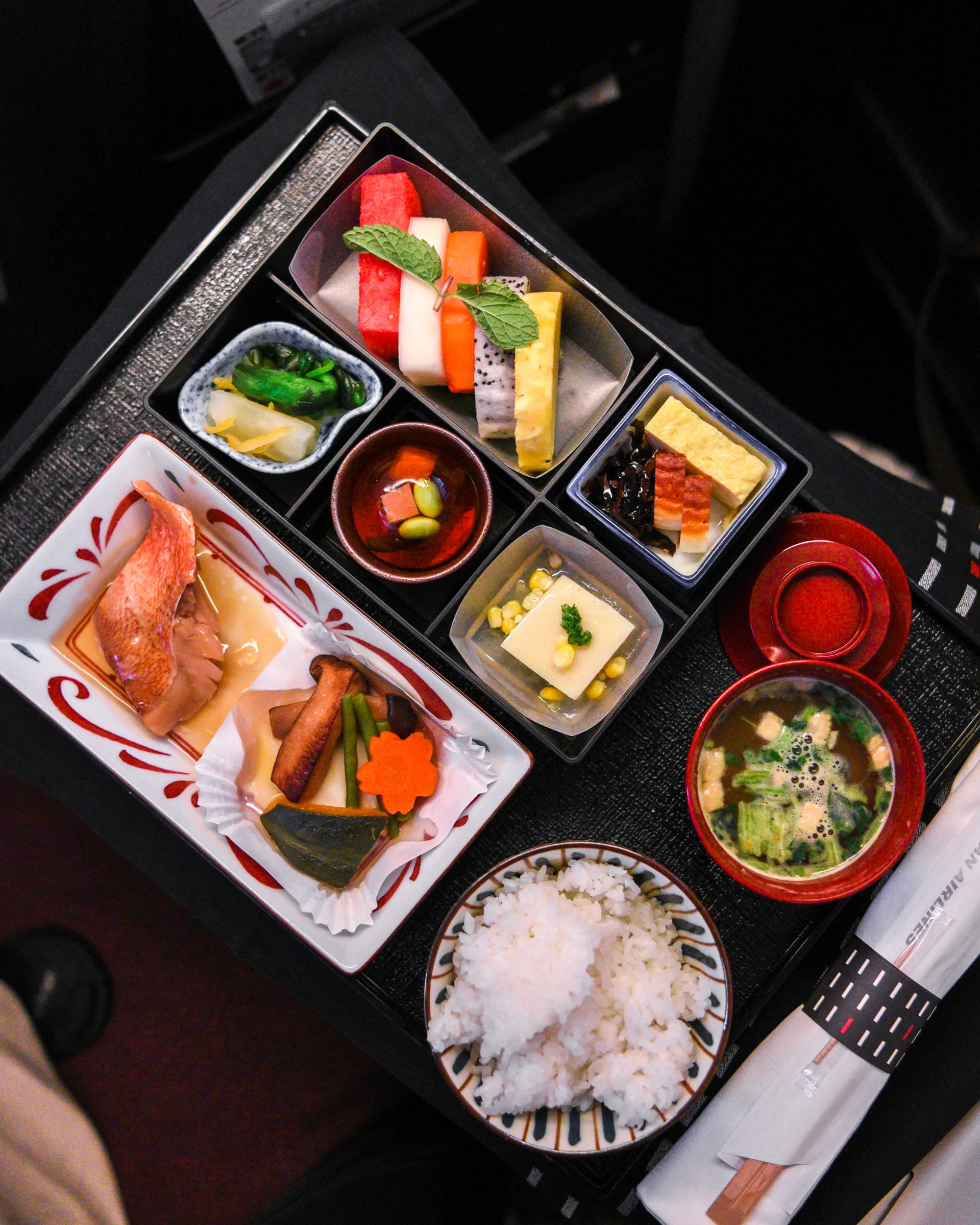 Japanese Breakfast Japan Airlines Business Class JL38 777-200ER - SIN to HND