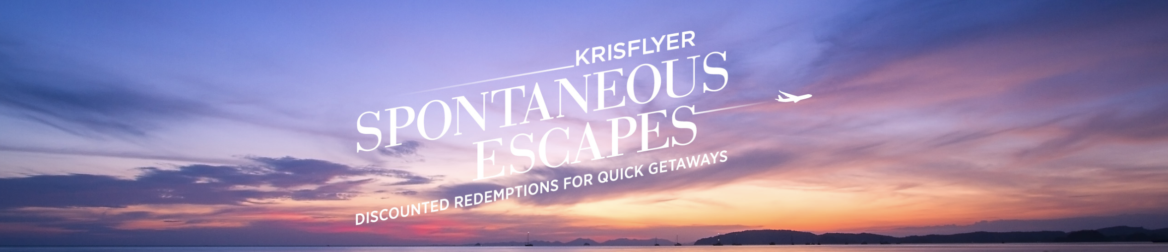 KrisFlyer Spontaneous Escapes for November 2019 Travel on Singapore Airlines and SilkAir - 30% Redemption Discount!