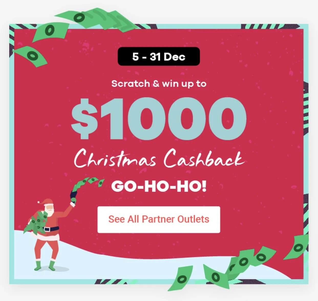 Sure-win Scratch Card (up to S$1,000 Cashback!) with ShopBack GO (5-31 December 2019) for Every Valid Transaction (Minimum S$5)