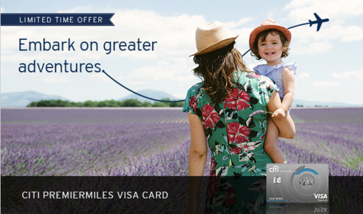 Buy 53,200 Miles for S$515 with the Citi PremierMiles Visa Card - Minimum Spend Required