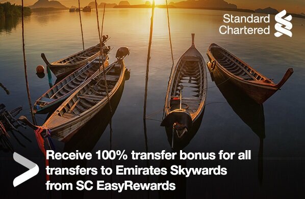 Standard Chartered X Card offering 100% Emirates Skywards Transfer Bonus - 24 February to 08 March 2020