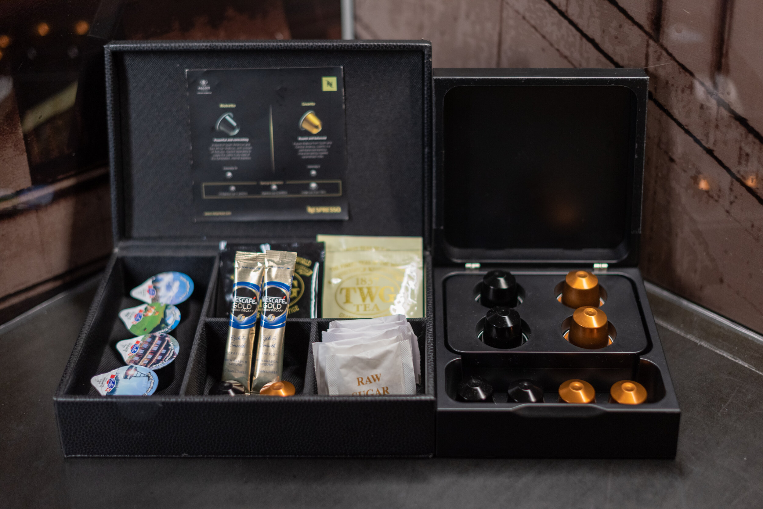 Nespresso Coffee Capsules and Tea Bags Brown Suite - Ascott Raffles Place Singapore