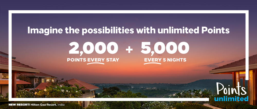 Hilton Honors Points Unlimited (1 Jan - 2 May) - Register Now and Get 2,000 Points Per Stay, 5,000 Points Every 5 Nights 