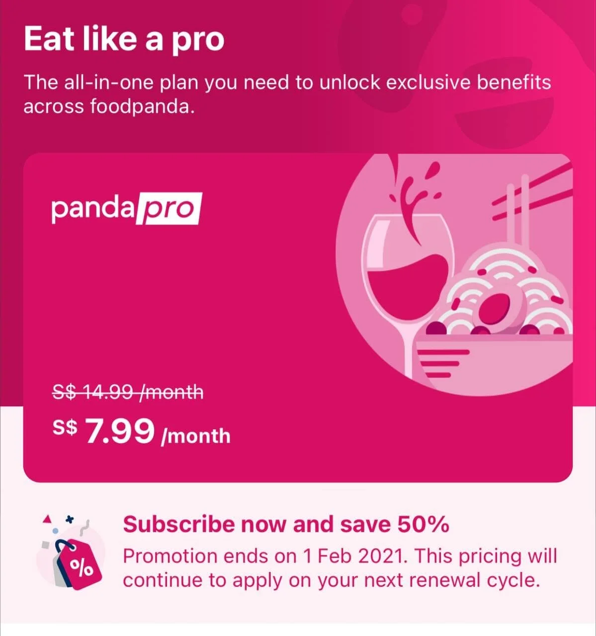 New Pandapro Subscription From Foodpanda Offers Unlimited Free Delivery, Exclusive Savings and Greater Pick-up Discounts Across Partners - 1-for-1 Deals Are Coming Soon! 