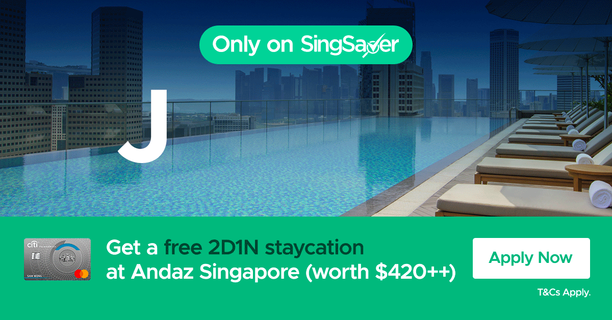 Get One Free Night at Andaz Singapore (Inc. Breakfast) when You Apply for the Citi PremierMiles Card - New Customers (by 25 April 2021)