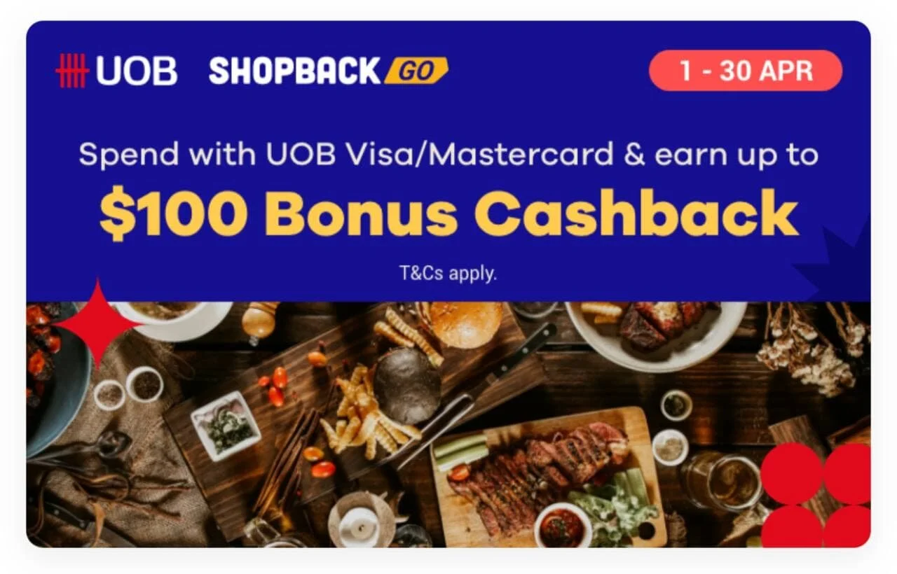 Purchase ShopBack GO Deals or Spend In-Store with Linked UOB Card to Get Scratch Card Worth up to S$100 (1-31 April 2021)