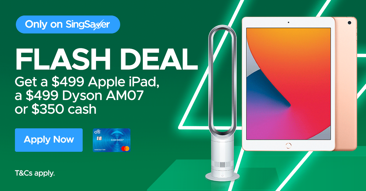 Get 10.2-inch Apple iPad (First 20 Applicants) or Dyson Tower Fan with Citi Credit Card - 29 and 30 April 2021 (New Customers) 