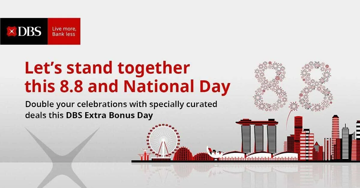 Earn 8% Additional Cashback on DBS 8.8 Extra Bonus Day (8-9 August 2021)
