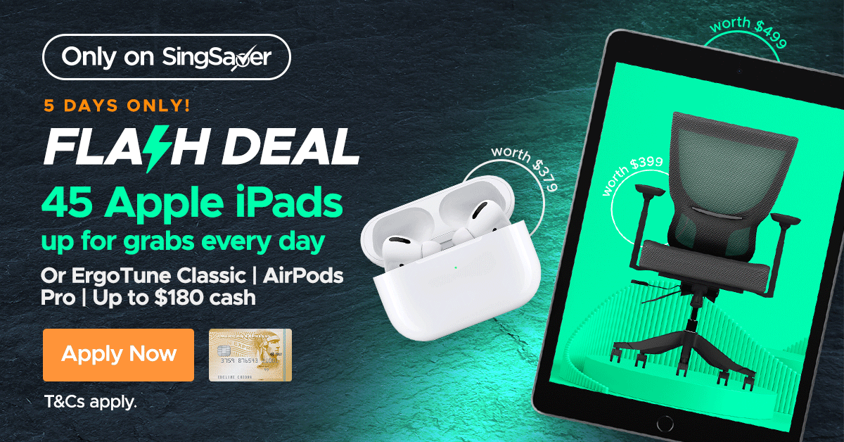 American Express Flash Deal on SingSaver - Fastest Applicants Get Latest Apple iPad (worth S$499) from 18-22 October 2021 Only