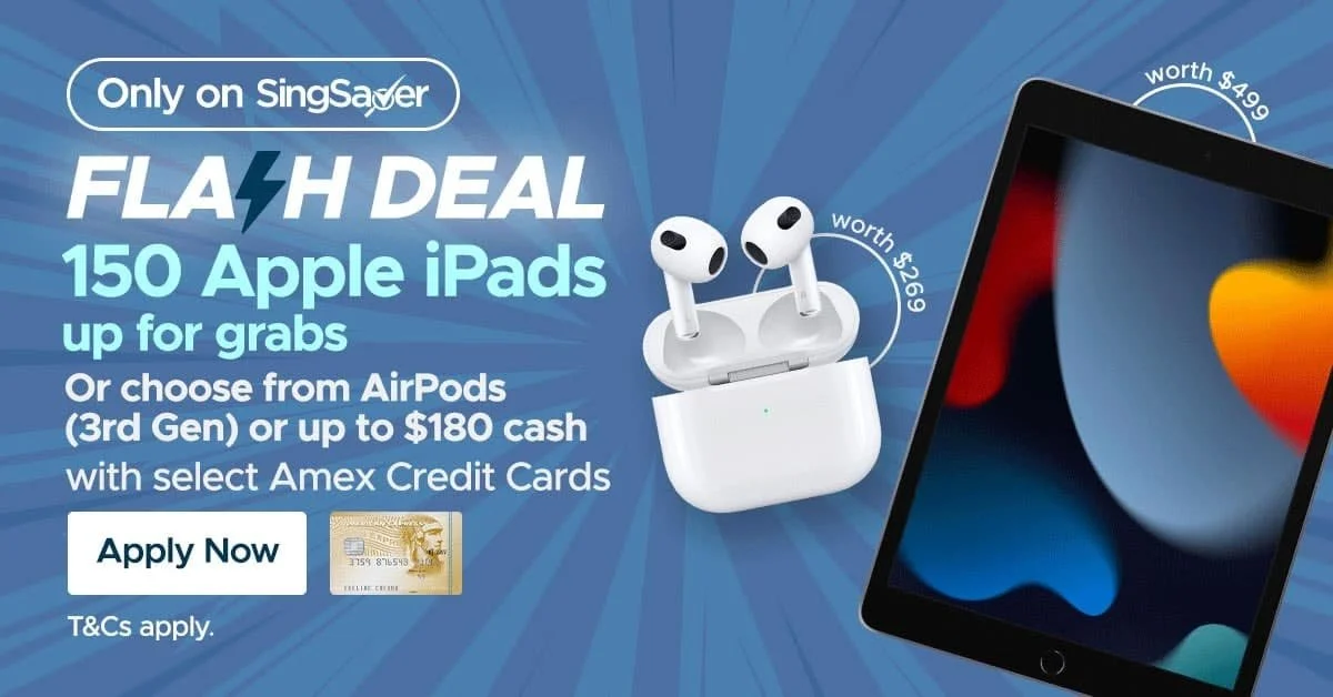 Get Latest Apple iPad (9th Gen) with American Express Credit Card (First 10 New Applicants in Each Time Slot Daily) - 24 to 28 January 2022 Only!