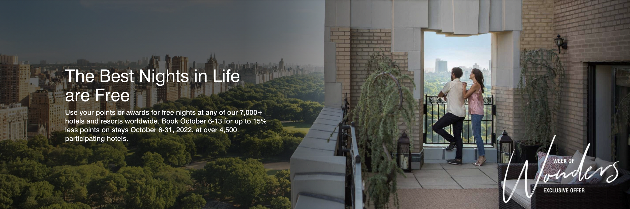 Marriott Bonvoy Wonders of Discovery - Up to 15% Less Points Required for Free Night (Book by 13 October)