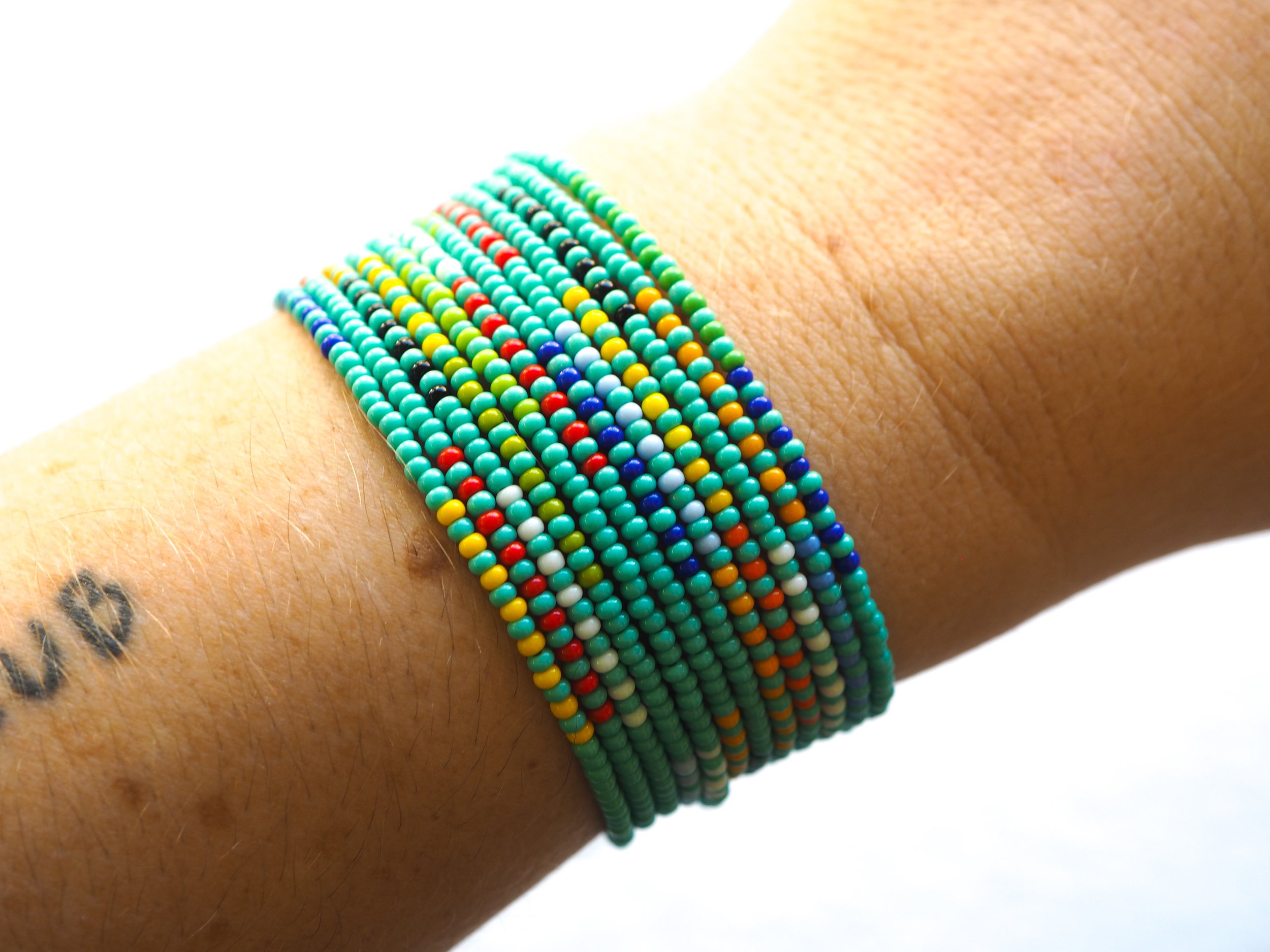 Miyuki delica loom bracelet with diamond pattern beads