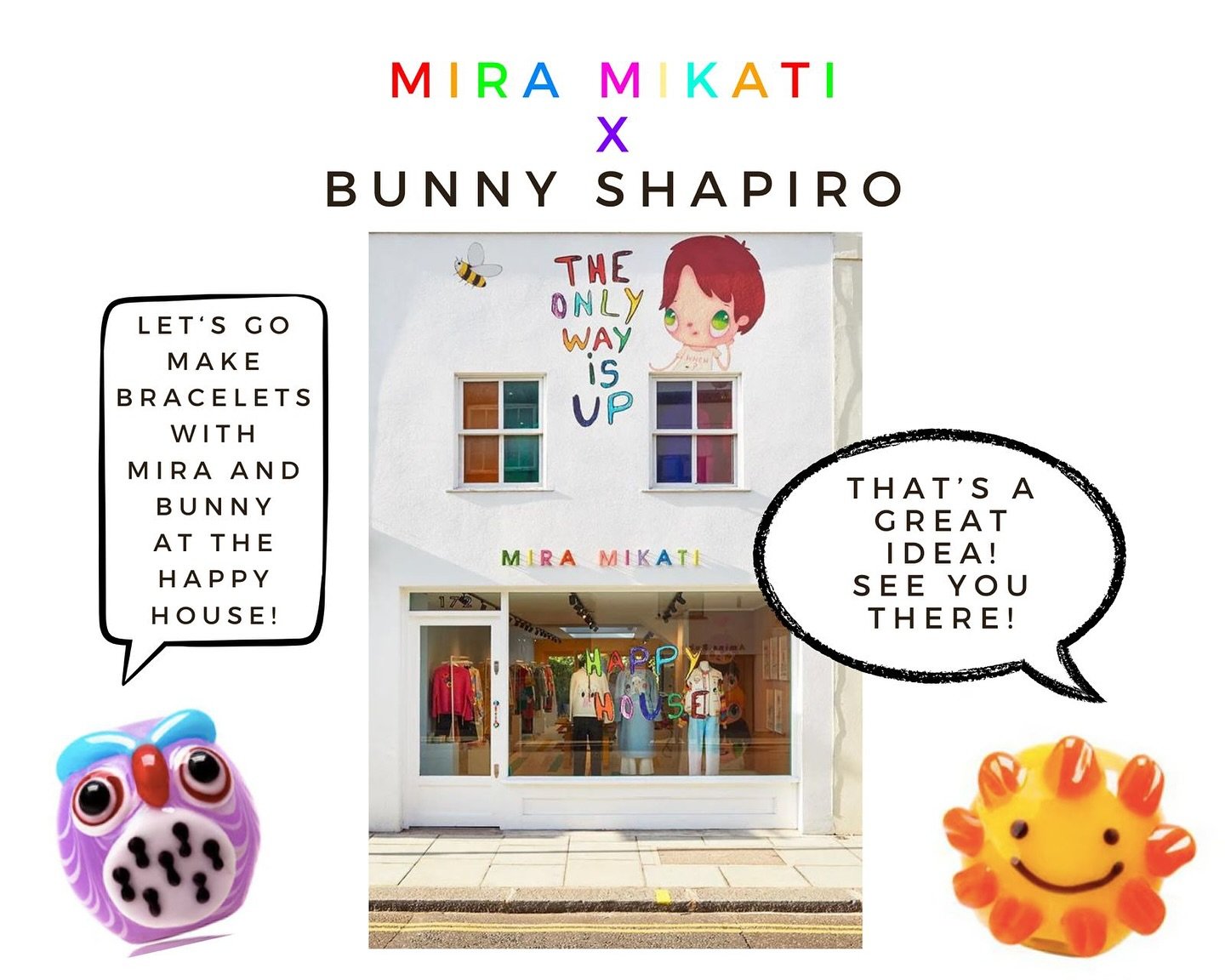 NEXT TUESDAY May 14 - Come make a #custom #bracelet with me at @miramikati #happyhouse in #chelsea #london and #shop the collection.  Can&rsquo;t wait to see you there. 🌈🌈🌈
.
.
.
#londonuk #miramikati #bunnyshapiro #beadedjewelry #jewelry #jewelle