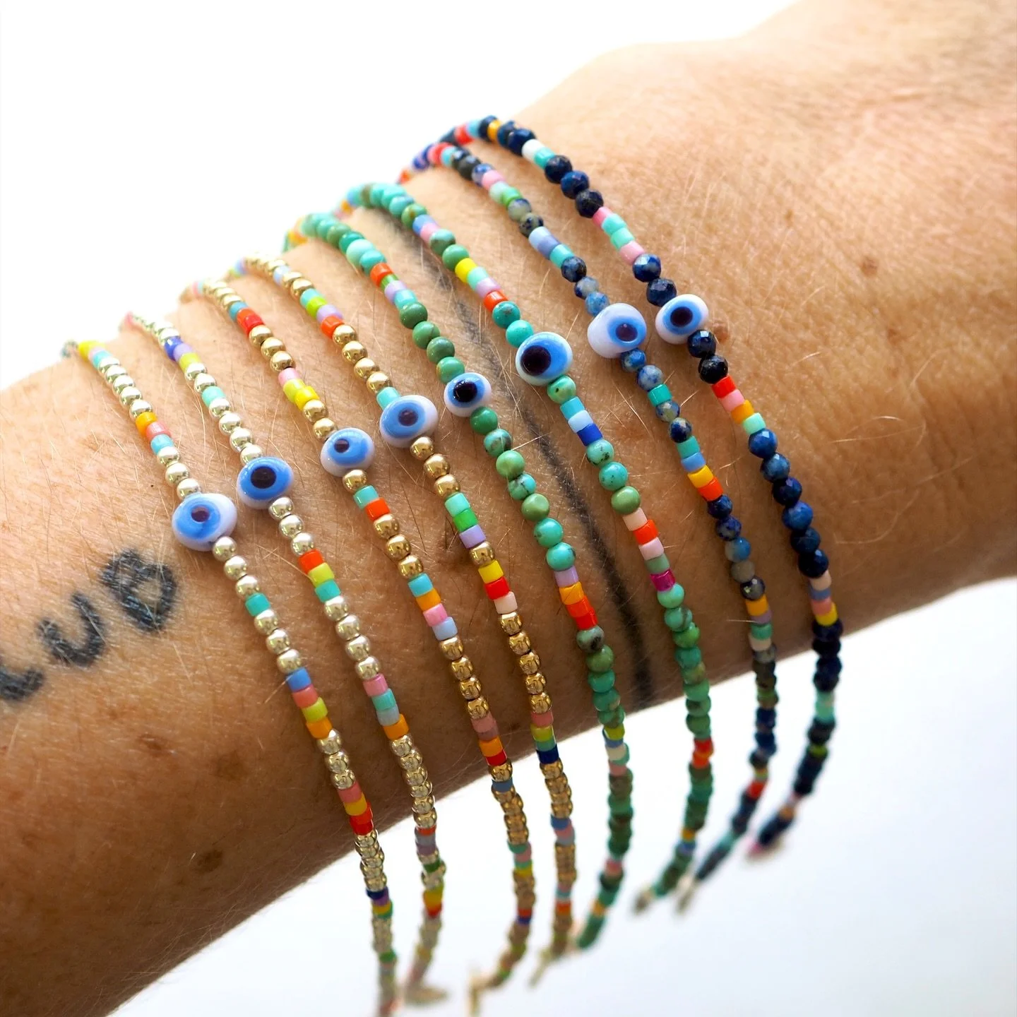 Limited edition - protective eye #bracelets in #sterlingsilver #14kgoldfill #lapis and #turquoise. 

#evileye #evileyebracelet #evileyejewelry #jewellery #jewelry #mexico #puertovallarta #jewelryshop #bracelets